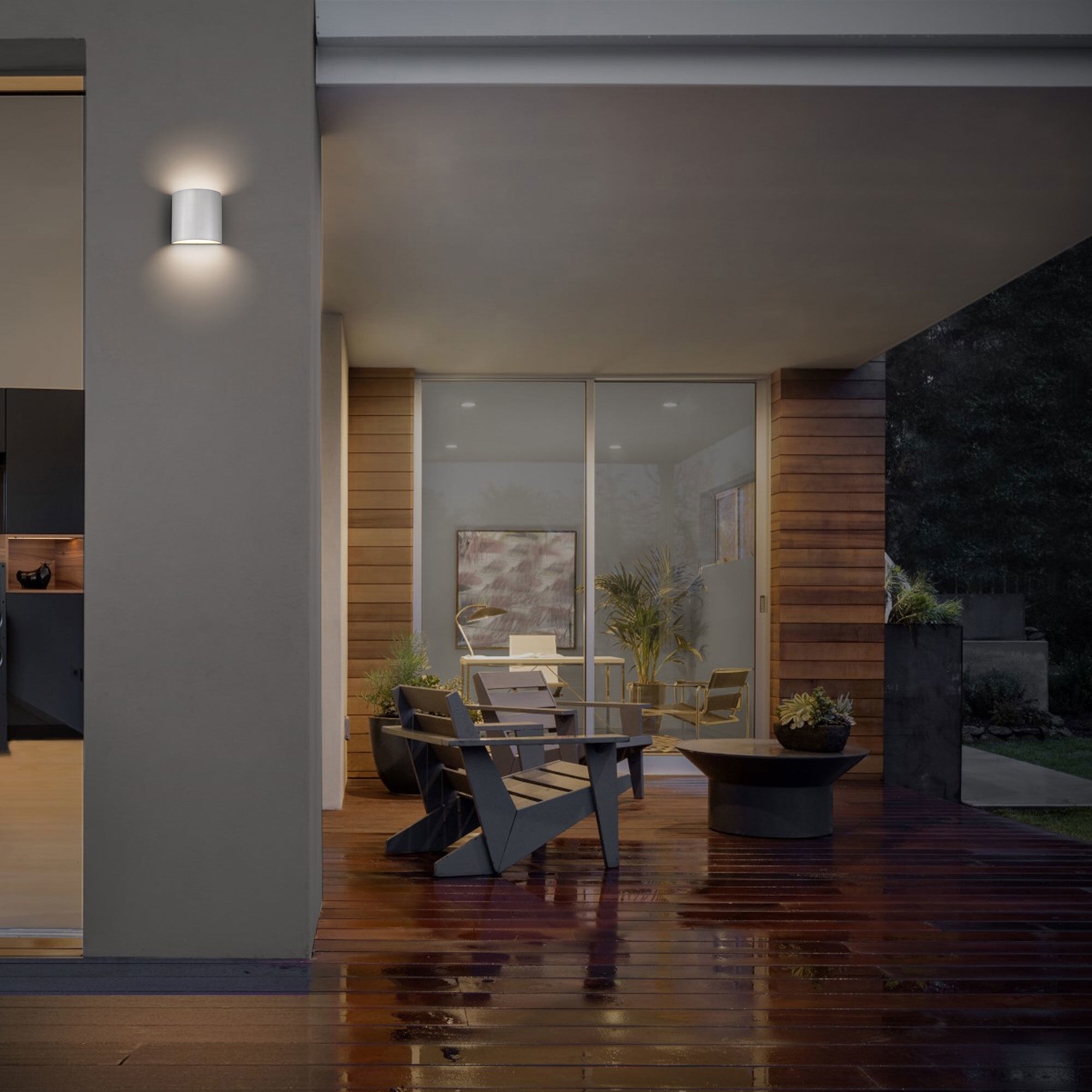 Veil LED 4.63 inch Brushed Aluminum Outdoor Wall Sconce