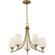 Octave 5 Light Warm Brass Chandelier Ceiling Light, Essentials