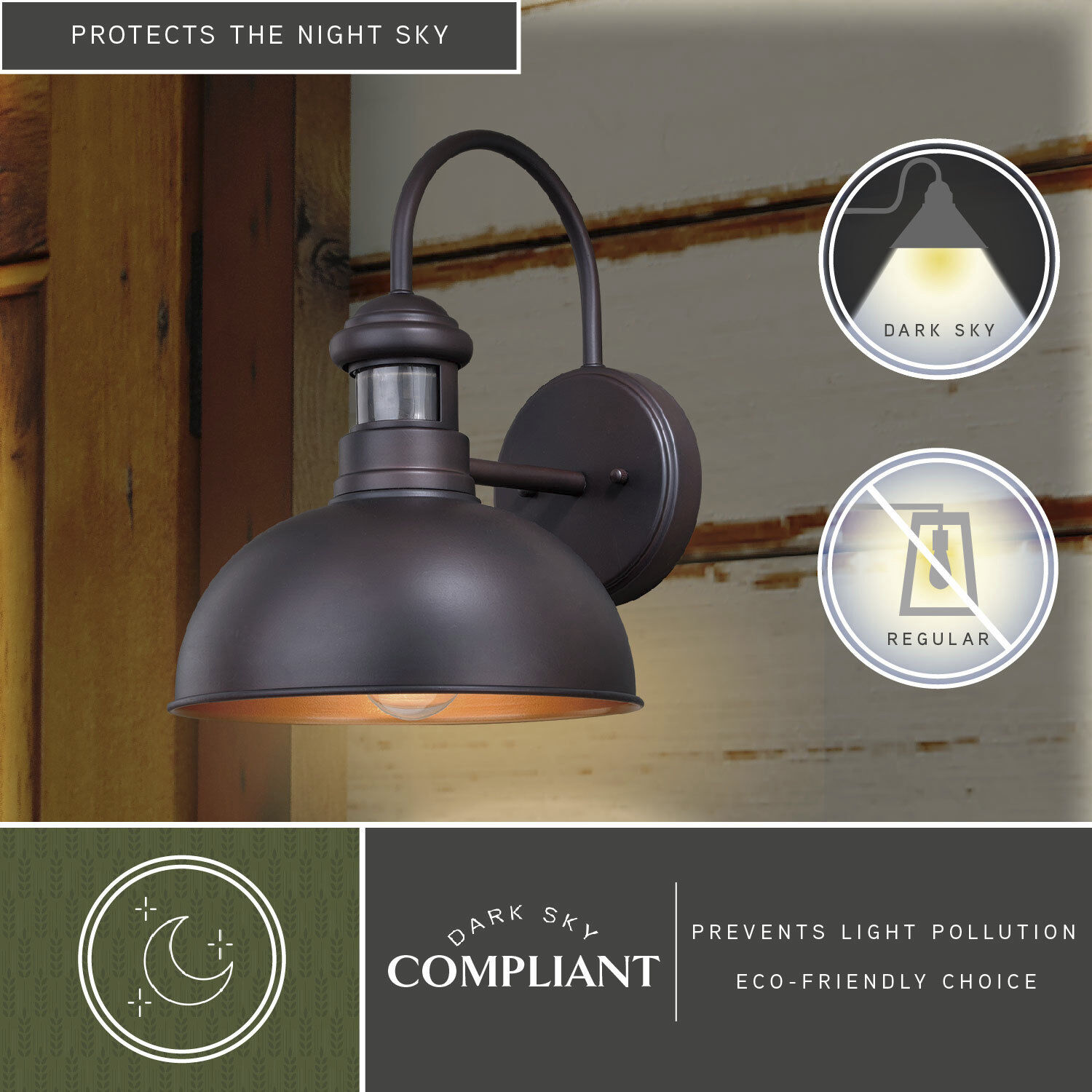 Franklin Oil Burnished Bronze and Light Gold Outdoor Motion Sensor, Dualux