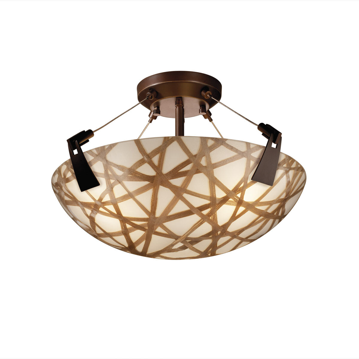 3form LED 18 inch Dark Bronze Semi-Flush Ceiling Light in 3000 Lm LED, Take