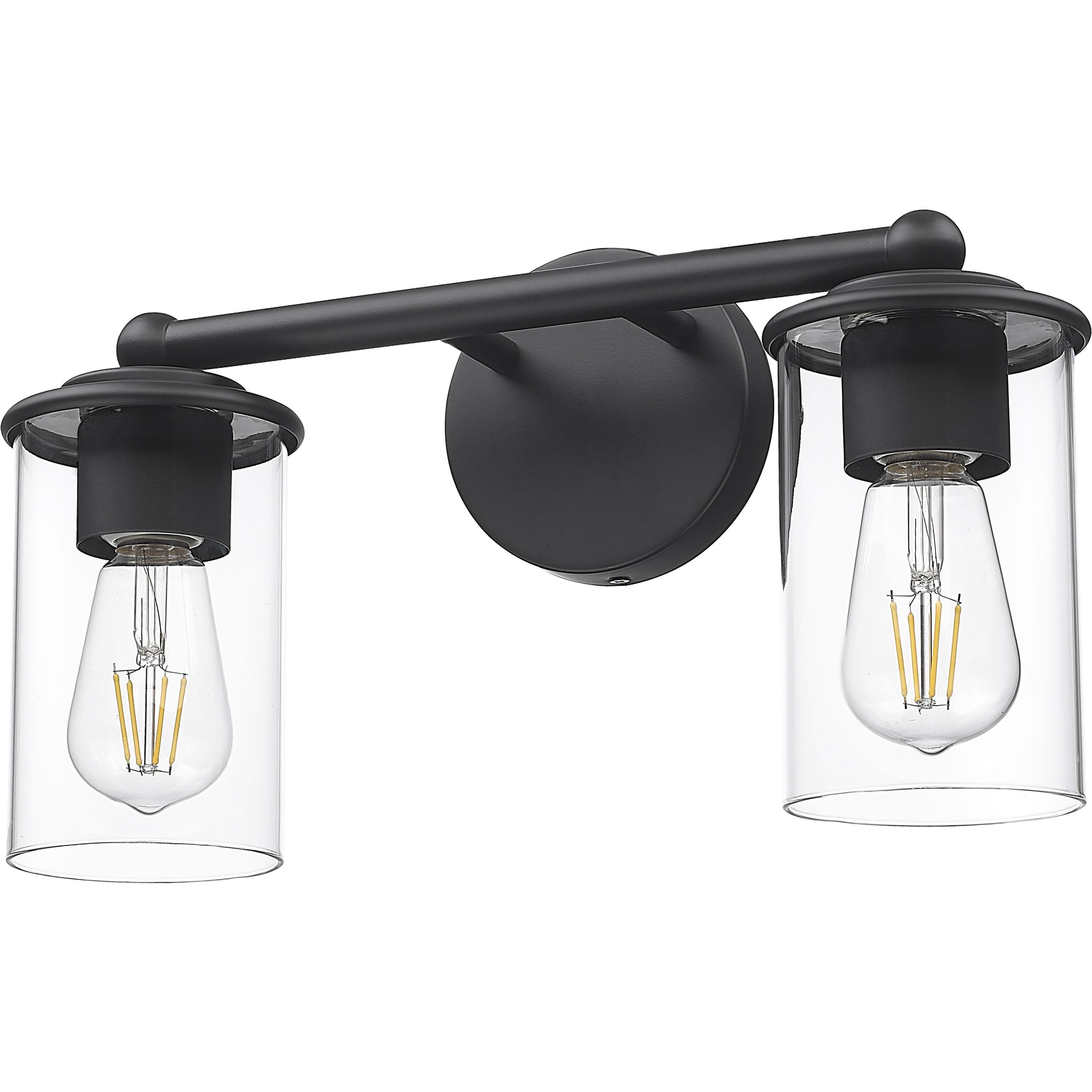 Thayer 2 Light 16 inch Matte Black Vanity Wall Light