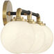 Dresden 3 Light 24 inch Matte Black with Warm Brass Accents Bathroom Vanity Light Wall Light, Lighting One