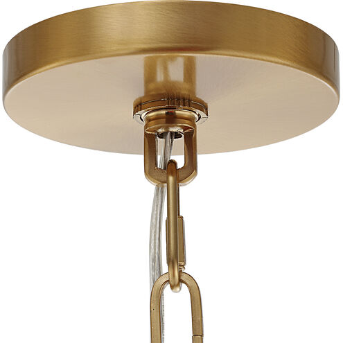 Welkin 6 Light 30 inch Warm Brass and Clear Chandelier Ceiling Light