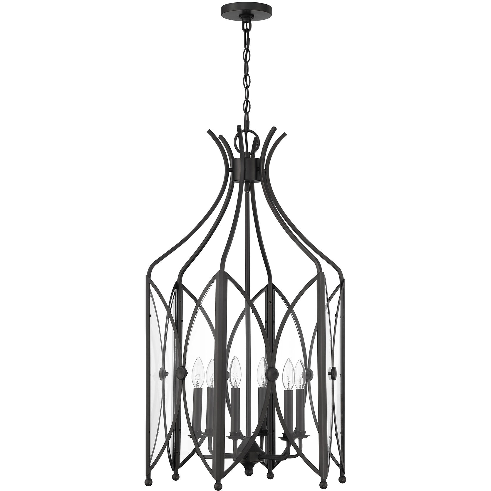 Enclave 6 Light 21 inch Black Tourmaline Pendant Ceiling Light