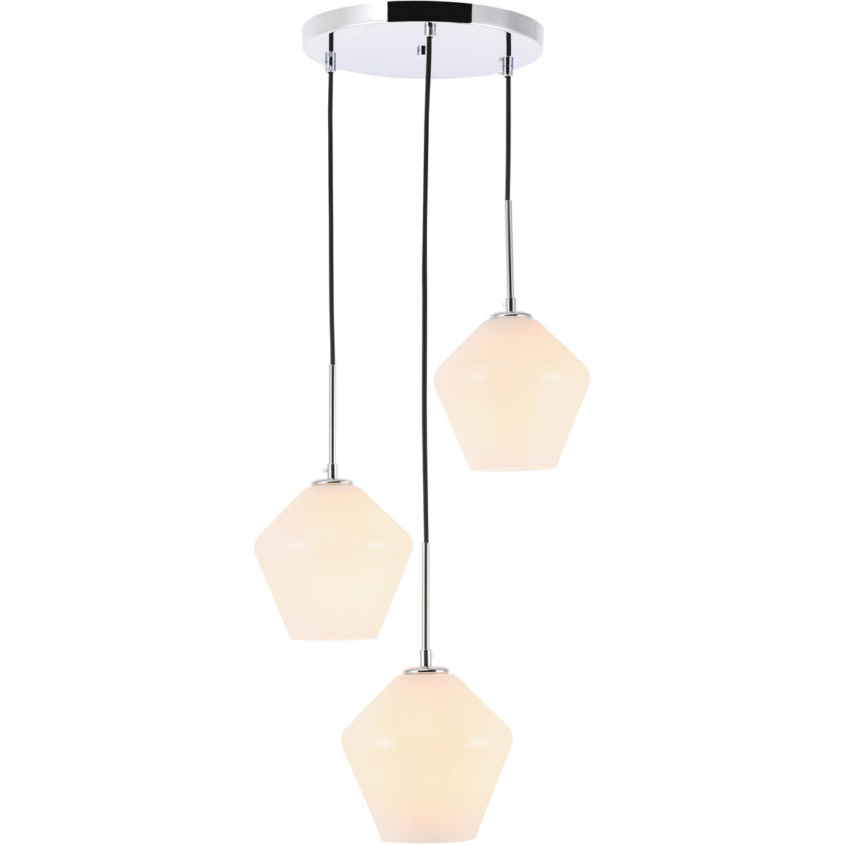 Gene 3 Light 18.1 inch Chrome Pendant Ceiling Light