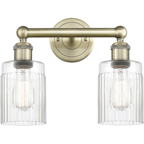Hadley 2 Light 13.5 inch Antique Brass Bath Vanity Light Wall Light in Clear