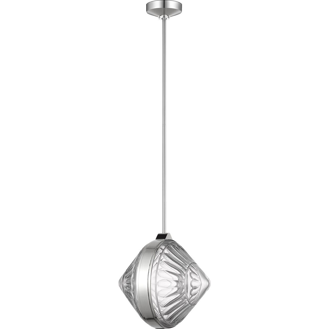 Waterford Copper Coast LED 15 inch Polished Nickel Olive Cut Pendant Ceiling Light