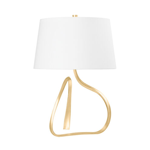 Tharold 26 inch 60.00 watt Vintage Gold Leaf Table Lamp Portable Light