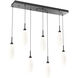 Fiori LED Matte Black Linear Multi-Pendant Ceiling Light, Multi-Port
