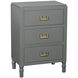 Samantha 25 X 17.75 inch Carbon Gray and Antique Gold Nightstand