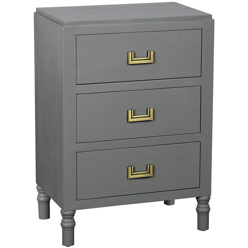 Samantha 25 X 17.75 inch Carbon Gray and Antique Gold Nightstand