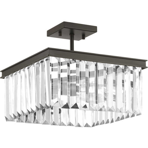Glimmer 2 Light 13.63 inch Antique Bronze Semi-Flush Mount Convertible Ceiling Light, Design Series