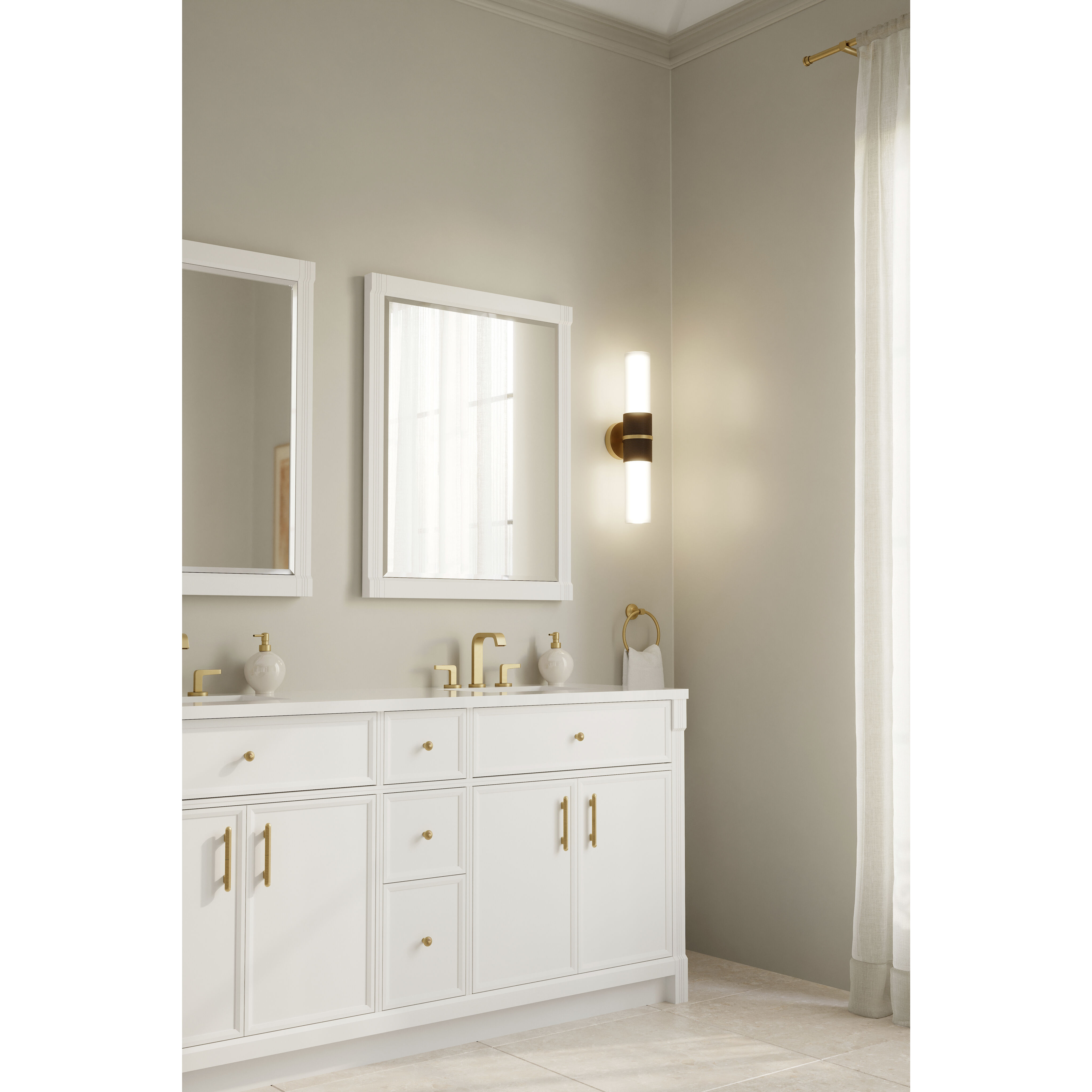 Linthor 2 Light 5 inch Legacy Brass and Dark Bronze Wall Sconce Wall Light