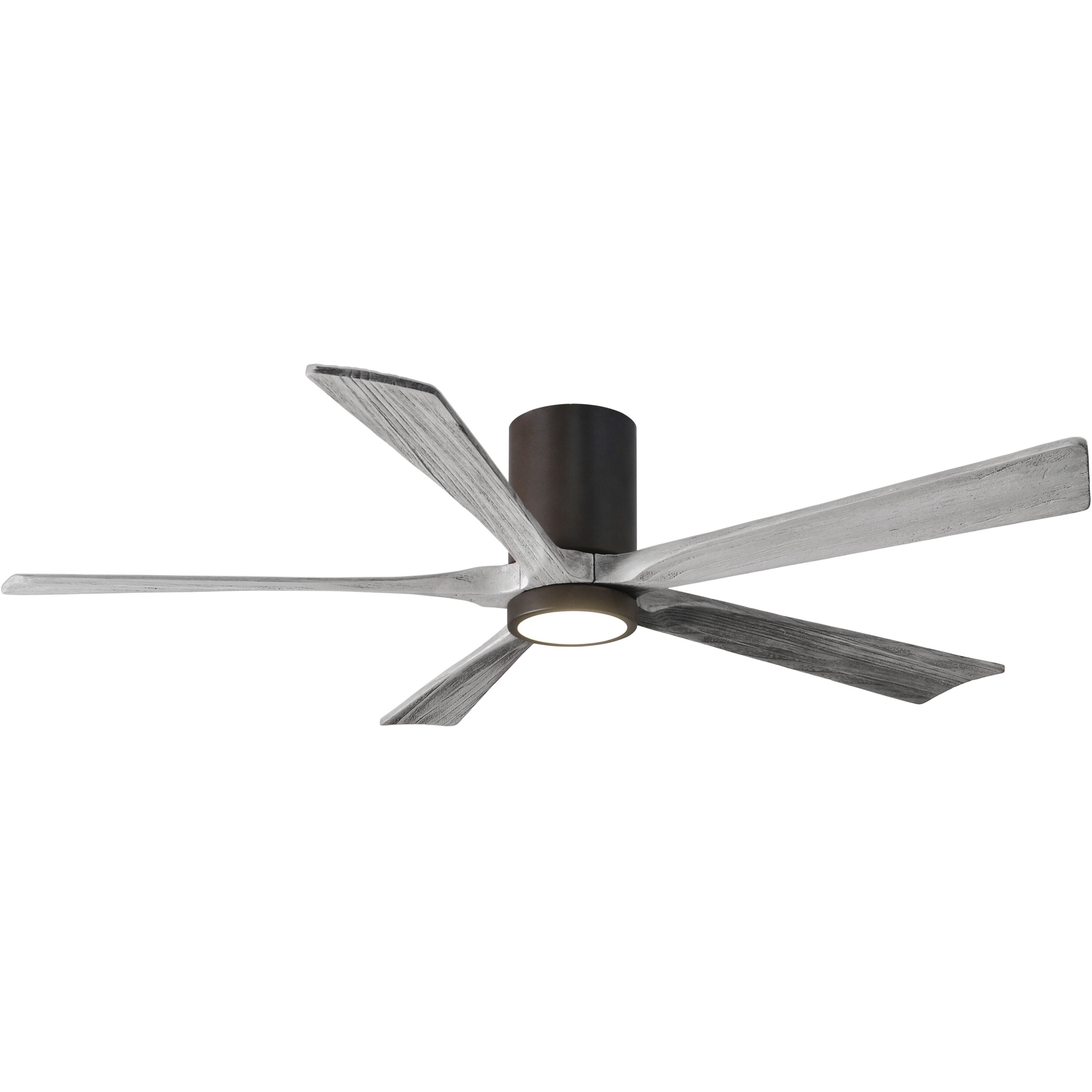 Atlas Irene-5HLK 60 inch Textured Bronze with Barn Wood Tone Blades Flush Mount Paddle Fan, Flush Mounted