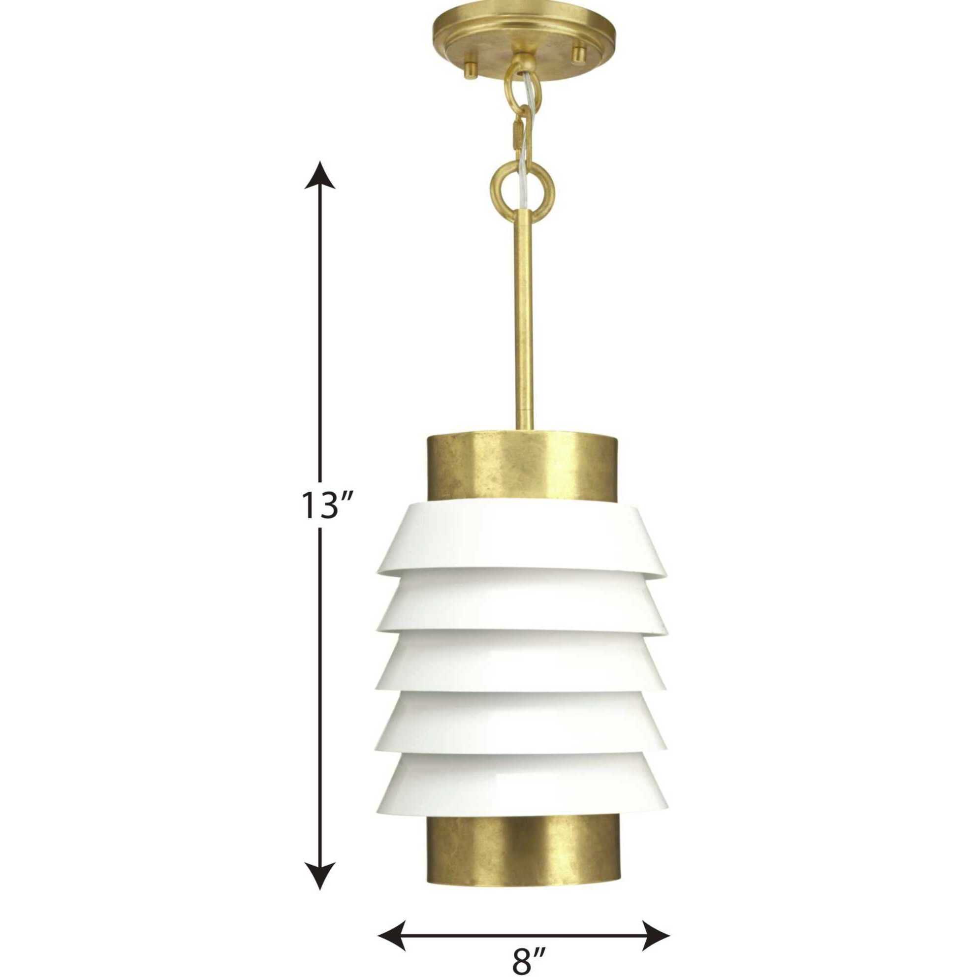 Point Dume™ Onshore 1 Light 8 inch Brushed Brass Pendant Ceiling Light, Design Series