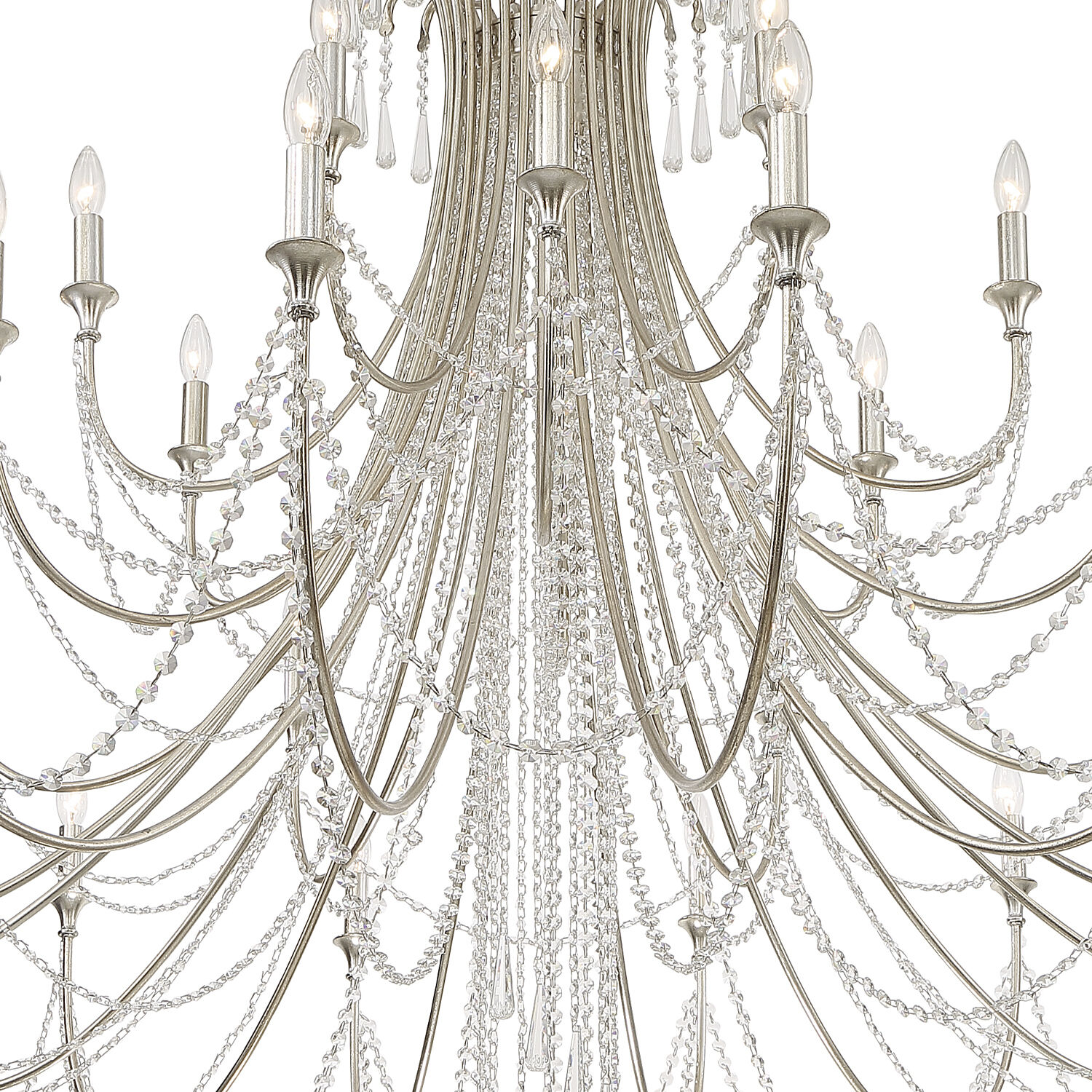 Arcadia 28 Light 61 inch Antique Silver Chandelier Ceiling Light