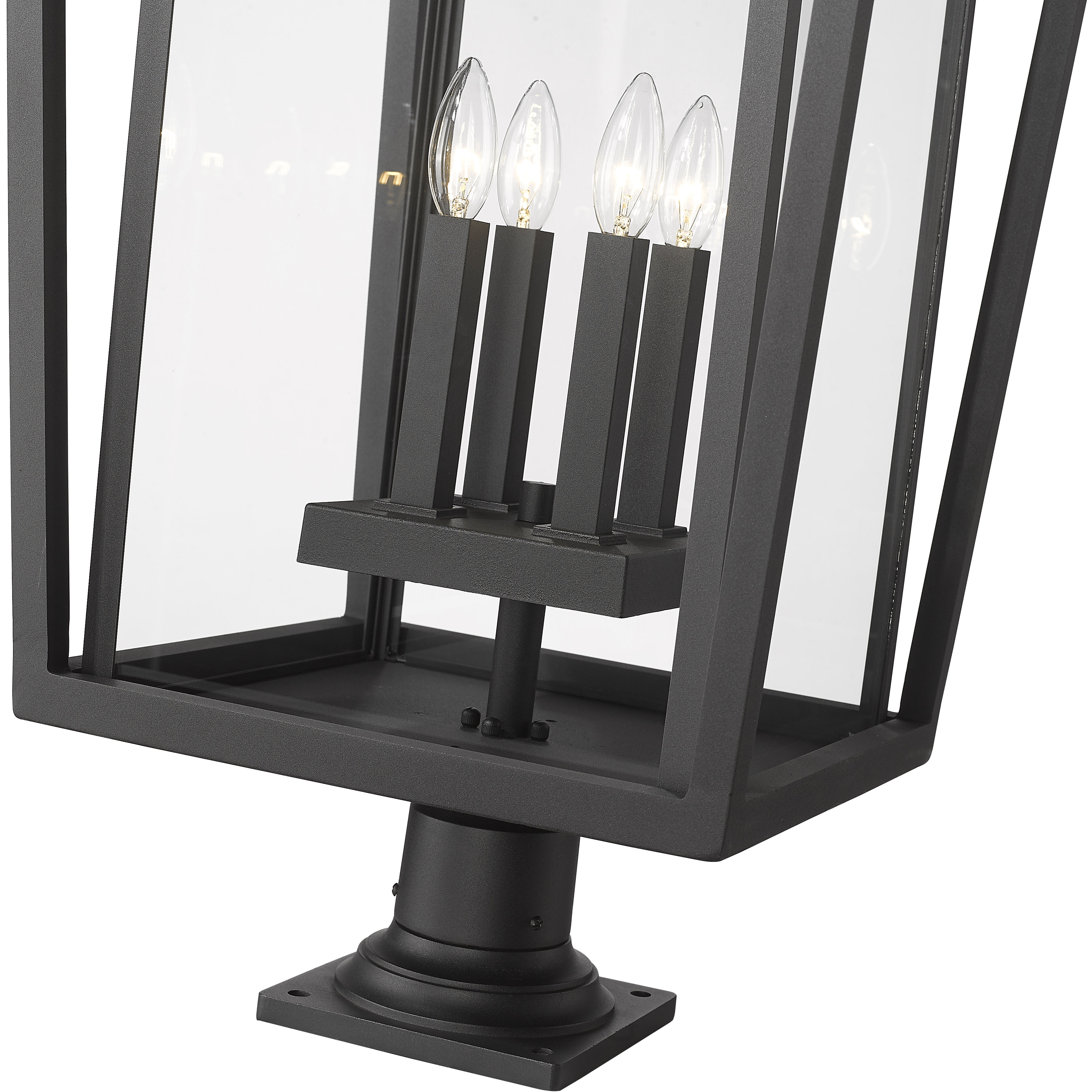 Seoul 4 Light 32 inch Black Outdoor Pier Mounted Fixture