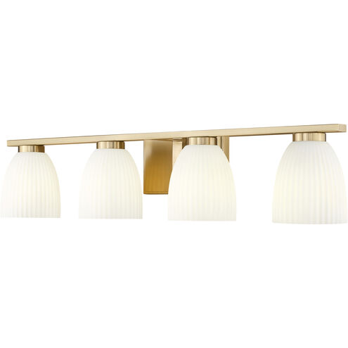 Naya 4 Light 32 inch Modern Gold Bath Vanity Light Wall Light