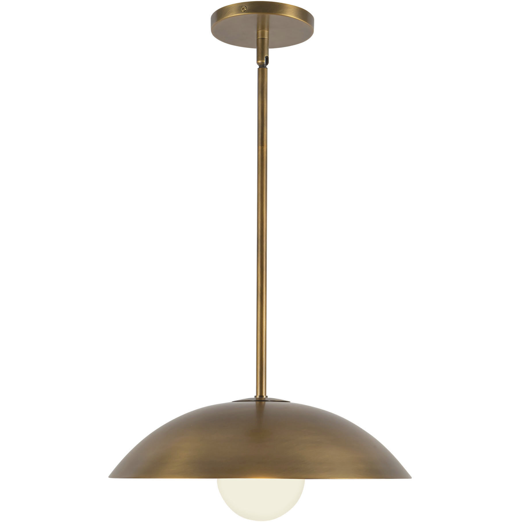 Umbra 1 Light 14 inch Vintage Brass and Opal Glass Pendant Ceiling Light