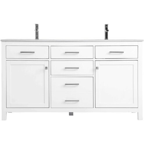 Lewis 60 X 22 X 34 inch White Vanity Sink Set