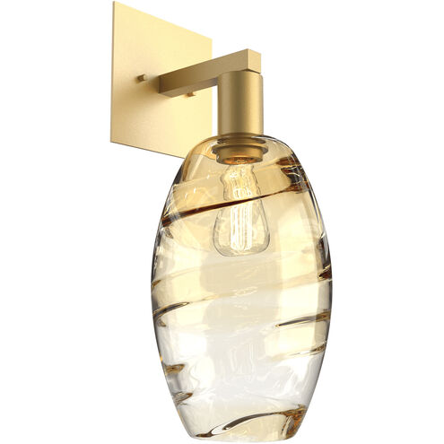 Ellisse 1 Light 6.5 inch Gilded Brass Indoor Sconce Wall Light in Ellisse Amber