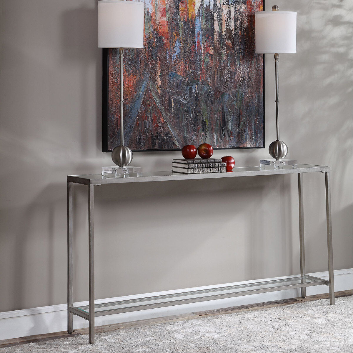 Hayley 60 inch Silver Console Table