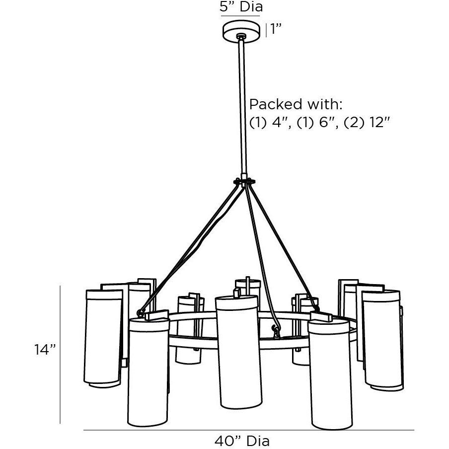 Ryder 12 Light 40 inch English Bronze Chandelier Ceiling Light