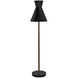 Thinking Cap 67 inch 60.00 watt Matte Black with Antique Brass Floor Lamp Portable Light