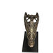 Brass Alligator On Stand Antique Brass with Matte Black Decor Accessory, Medium
