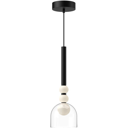 Rise 5.63 inch Black and Clear Pendant Ceiling Light