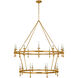Chapman & Myers Classic LED 54.5 inch Antique-Burnished Brass Two-Tier Ring Chandelier Ceiling Light