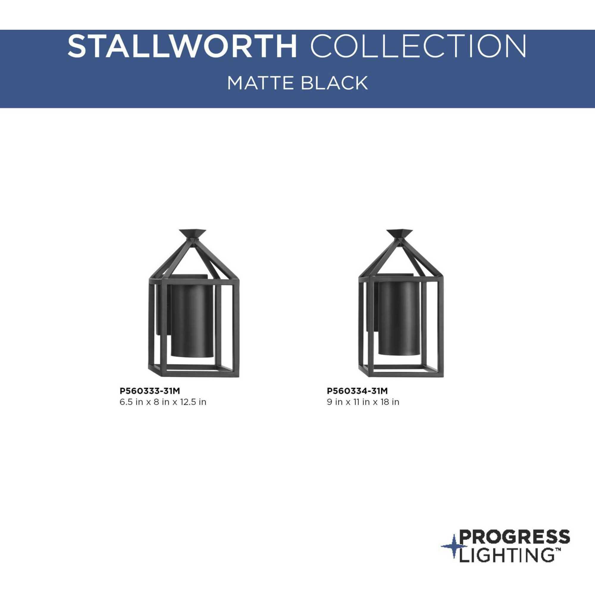 Stallworth 1 Light 12.5 inch Matte Black Outdoor Wall Lantern