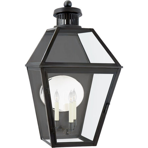 Chapman & Myers Stratford 3 Light 32.5 inch Blackened Copper Outdoor Wall Lantern, Large