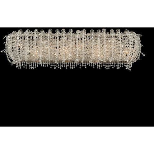 Cielo 8 Light 34 inch Chrome Bath Vanity Wall Light in Firenze Clear