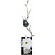 Sitting Bird on Branch Silver and Black Décor