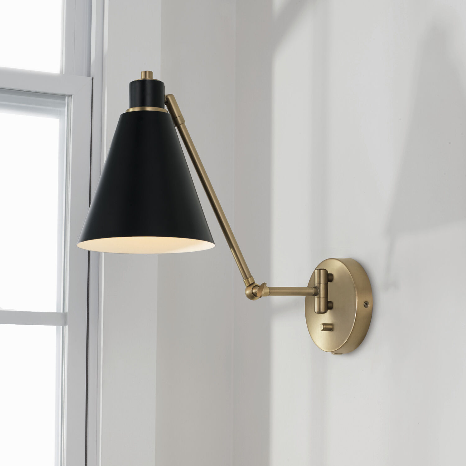 Bradley 1 Light 7 inch Aged Brass and Black Sconce Wall Light