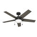 Bartlett 52 inch Matte Black with Greyed Walnut/Matte Black Blades Ceiling Fan