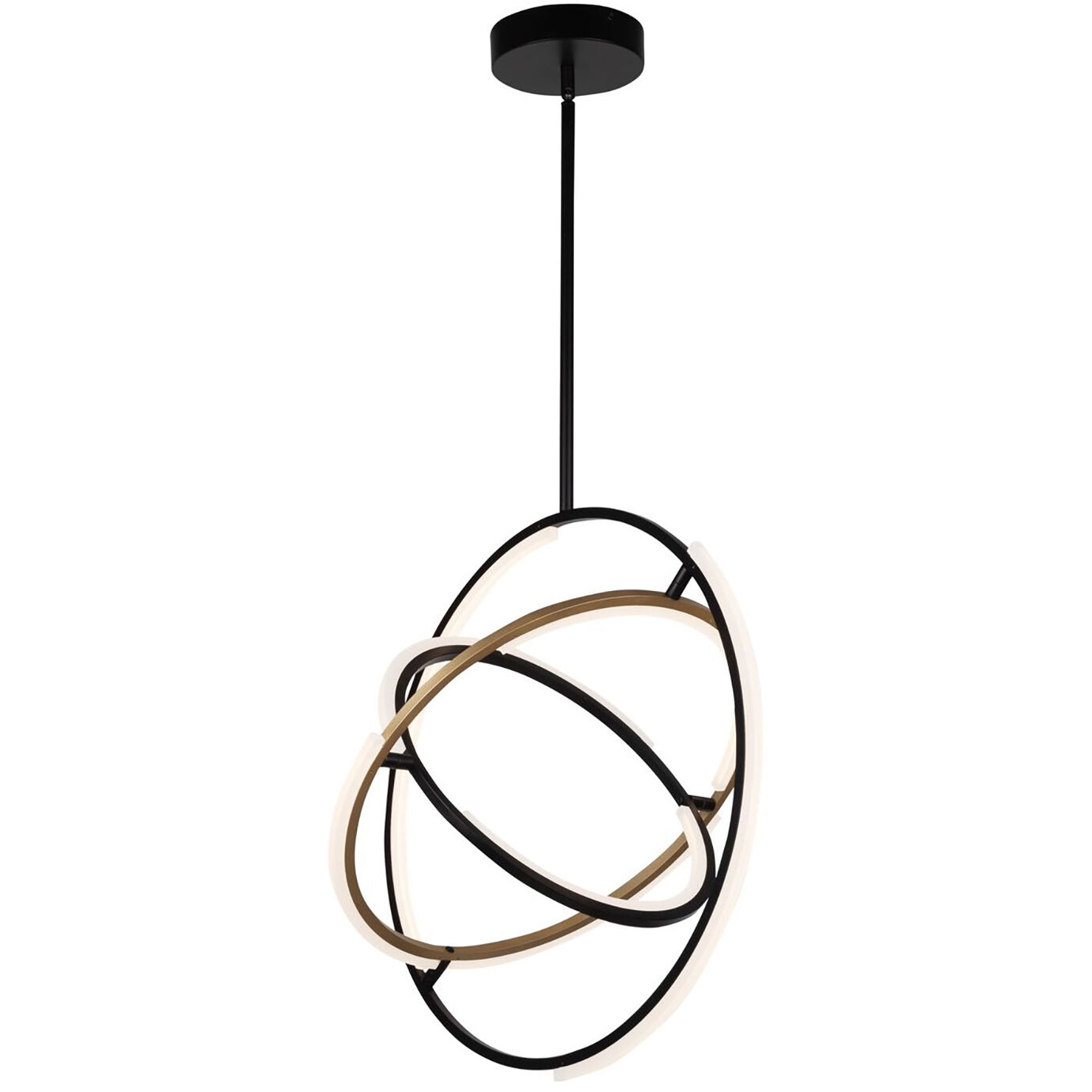 Trilogy LED 24 inch Black and Brass Pendant Ceiling Light