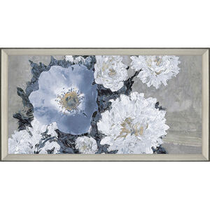 Lyrical Floral Blue and Gray and White Framed Art