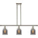 Ballston Small Bell 3 Light 36 inch Polished Nickel Island Light Ceiling Light in Plated Smoke Glass