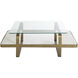 Winnipeg 48 X 30 inch Forged Champagne and Ivory Marble with Tempered Glass Coffee Table
