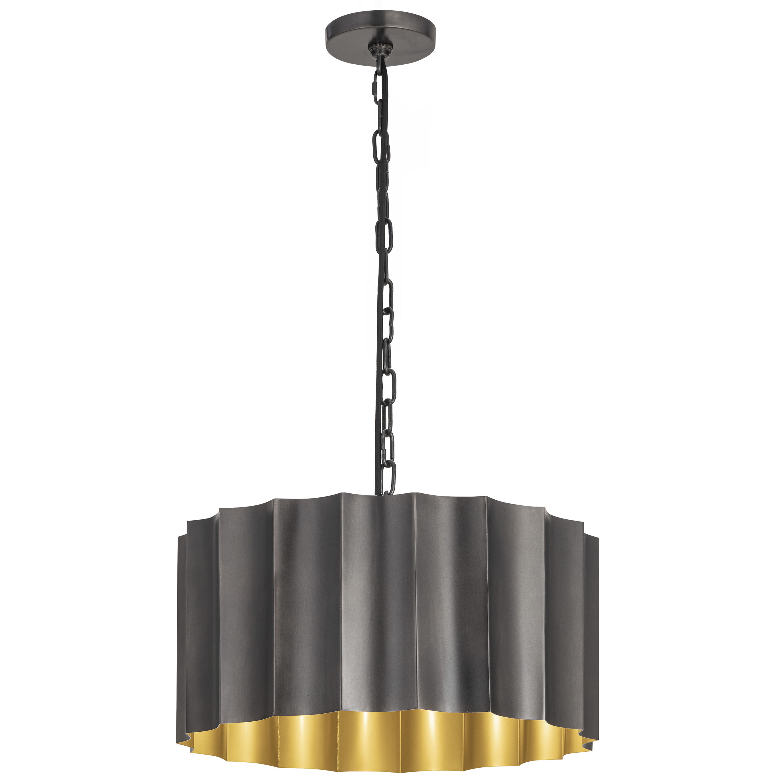 Allegra 1 Light 18 inch Gunmetal and Gold Single Pendant Ceiling Light