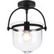 Ceramiche 1 Light 12 inch Matte Black Flush Mount Ceiling Light