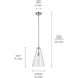 Everly 1 Light Chrome Pendant Ceiling Light