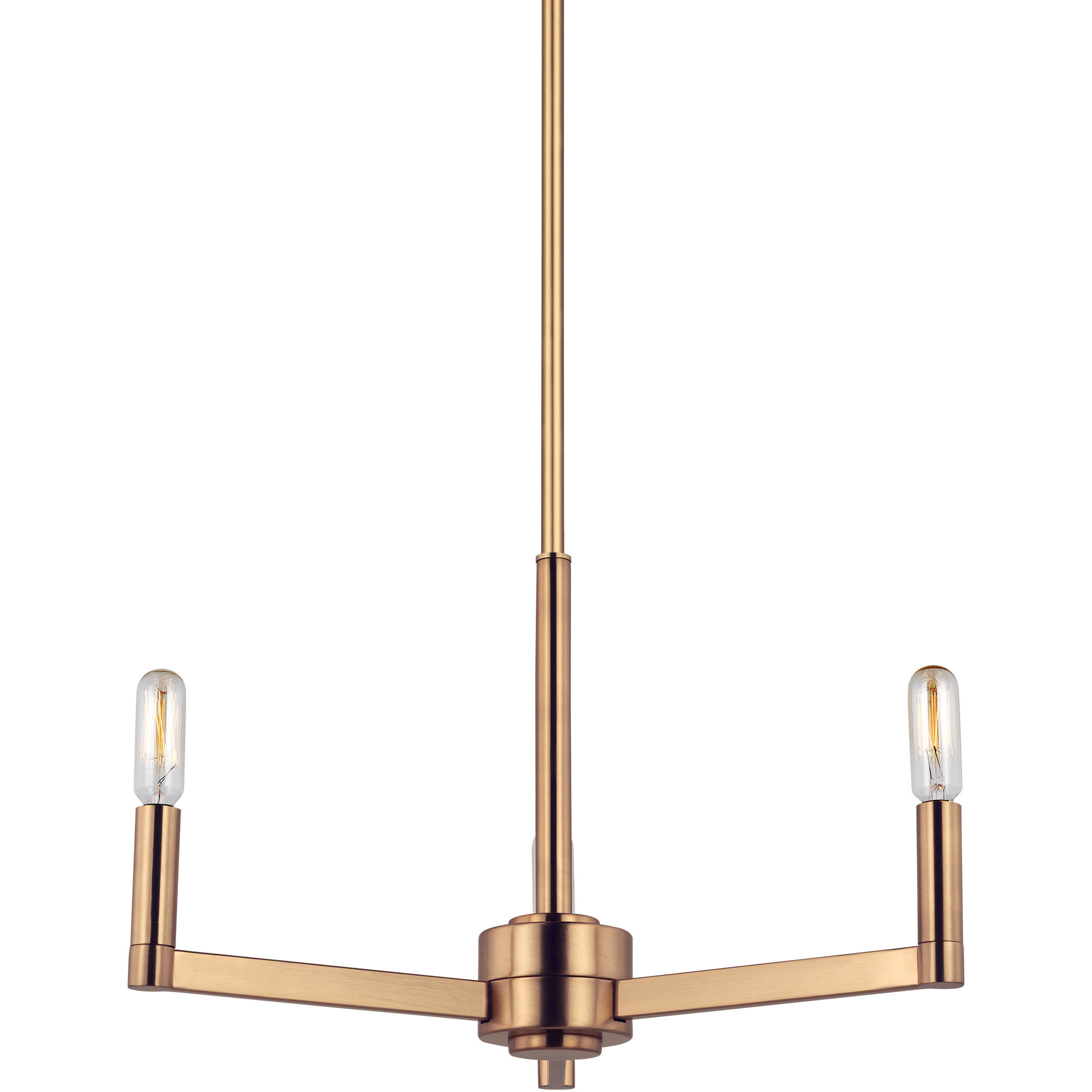 Fullton 3 Light 10 inch Satin Brass Chandelier Ceiling Light