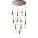 Rain Drop LED Flat Bronze Chandelier Ceiling Light, Multi-Port