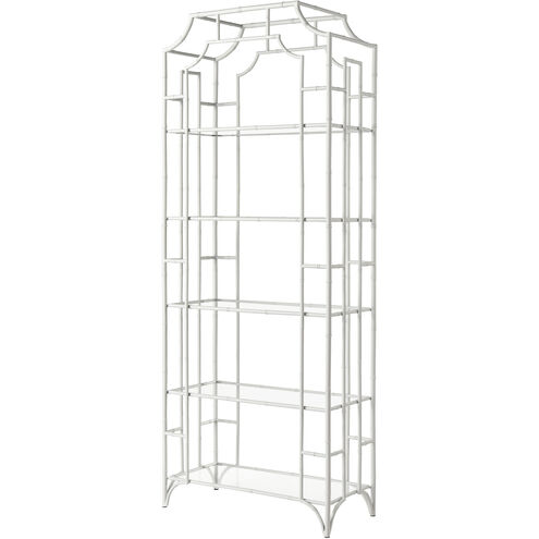Bamboo Grove 72 X 28.5 X 13.5 inch Textured White with Clear Shelf