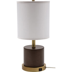 Rupert 20 inch 100 watt Chestnut Bronze with Weathered Brass Accents Table Lamp Portable Light, with USB Port