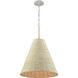 Abaca 1 Light 17 inch Textured White Pendant Ceiling Light