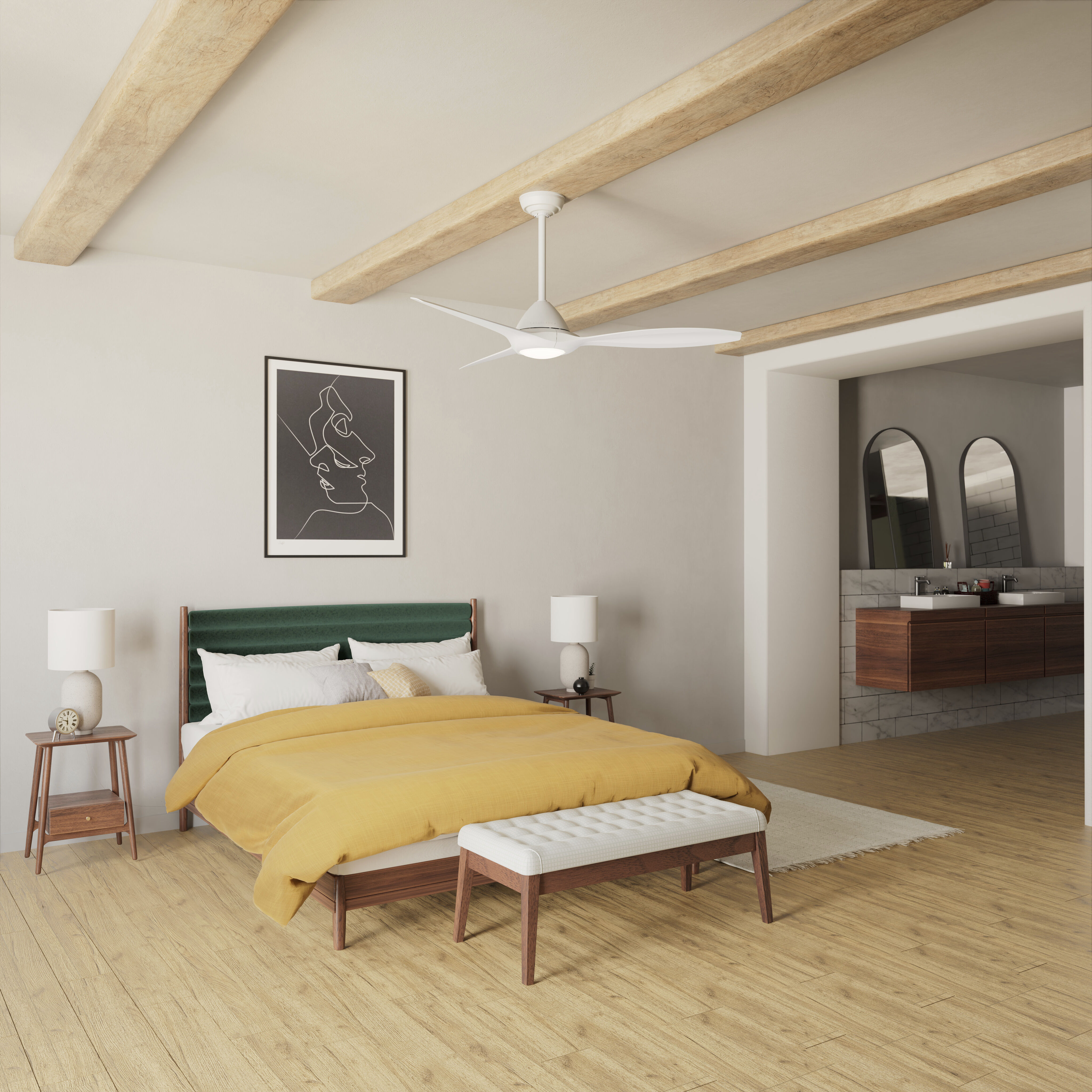 Casablanca 52855 Surea 56 inch Fresh White Outdoor Ceiling Fan